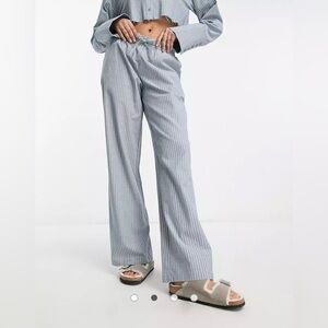ASOS NA-KD x Hanna Schonberg drawstring pants in blue stripe